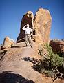 May 14, 2001 - Arches National Park, Utah.<br />Egils near the Double O Arch.