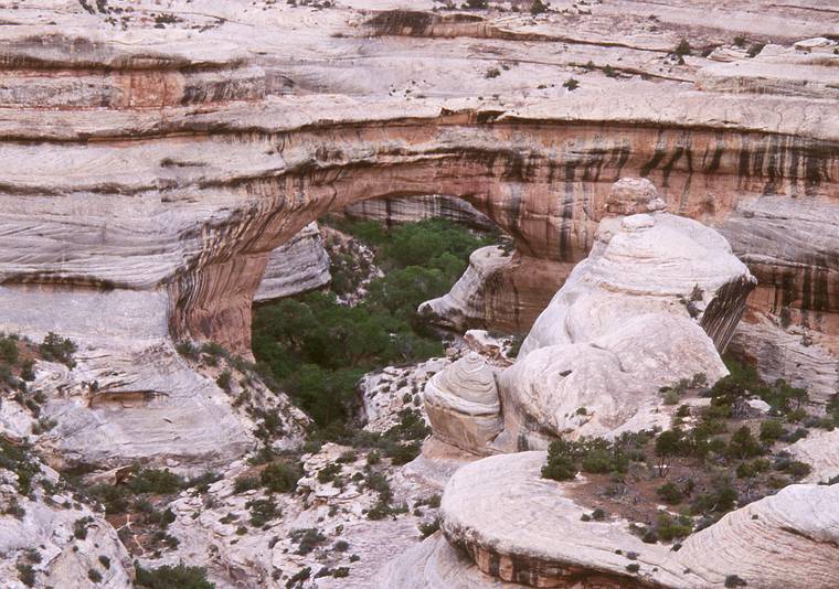 May 16, 2001 - Natural Bridges National Monument, Utah.<br />Sipapu Bridge from the overlook.