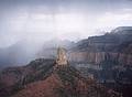 May 19, 2001 - Inperial Point, North Rim of the Grand Canyon, Arizona.<br />View S in a downpour. Mt. Hayden in the foreground.