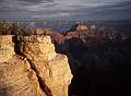 May 19, 2001 - North Rim of the Grand Canyon National Park, Arizona.<br />Sunset from Transept Trail just below the Lodge.<br />Deva, Brahma, and Zoroaster Temples and parts of the North Rim.