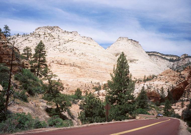 May 20, 2001 - Entrance road (UT-9) from the east to Zion National Park, Utah.