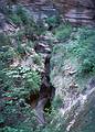 May 21, 2001 -  Zion National Park, Utah.<br />Hike to Observation Point along trail by the same name.<br />Looking down into a narrow gorge.