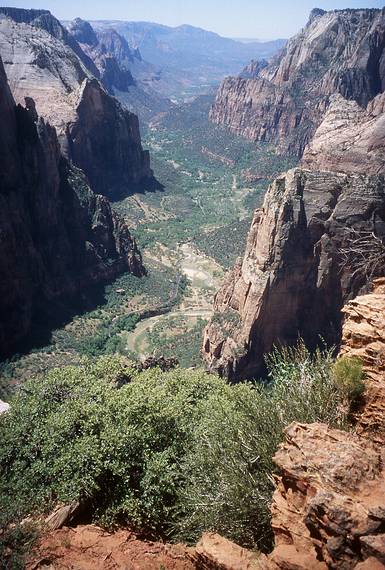 May 21, 2001 -  Zion National Park, Utah.<br />Hike to Observation Point along trail by the same name.<br />Zion Canyon from Observation Point.