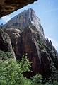 May 21, 2001 - Weeping Rock, Zion National Park, Utah.<br />The Great White Throne though the dripping water.