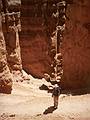 May 22, 2001 - Bryce Canyon National Park, Utah.<br />Hike along Navajo Loop Trail and Queens Garden Trail.<br />Joyce on the switchbacks about to enter an alley of hoodoos.