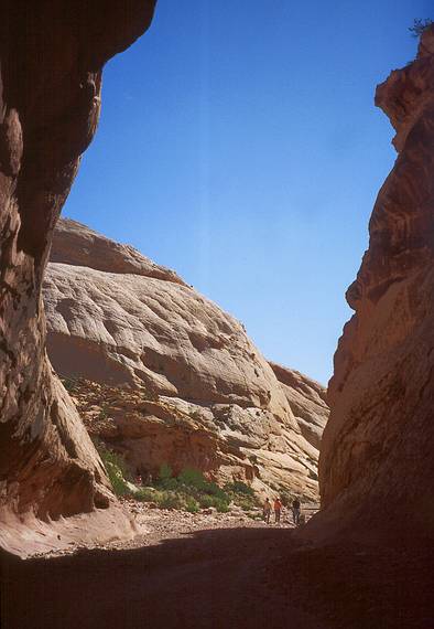 May 25, 2008 - Hike in Capitol Gorge, Capitol Reef National Park, Utah<br />Baiba, Joyce, and Ronnie in the gorge next to a capitol.