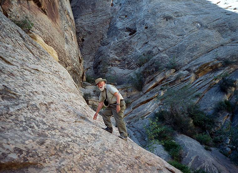 May 25, 2008 - Hike in Capitol Gorge, Capitol Reef National Park, Utah<br />Egils fooling around.