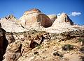 May 25, 2008 - Hike in Capitol Gorge, Capitol Reef National Park, Utah<br />Joyce on the trail to the water tanks. Note the capitols.