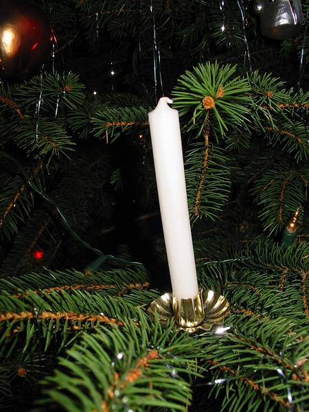Jan 1, 2002 - At Hanna's in Merrimac, Massachusetts.<br />Candle on Hanna's Christmas tree.