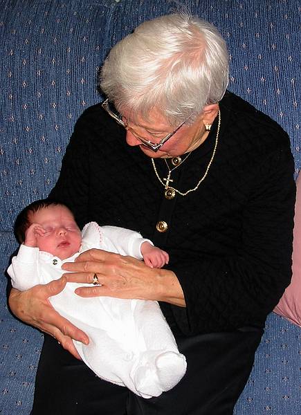 Jan 6, 2002 - At Marie's in Lawrence, Massachusetts.<br />Marie and her great grand daughter Miranda.