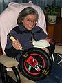 Jan 22, 2002 - At Carl and Holly's in Ringe, New Hampshire.<br />Joyce, Miranda, and Xmas present from Carl and Holly.