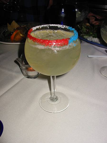 Jan 27, 2002 - "Cilantro" Mixican restaurant in Salem, Massachusetts.<br />A patriotic margarita.