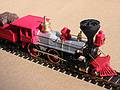 Feb 18, 2002 - Merrimac, Massachusetts.<br />My toy train, a Bachmann HO scale locomotive, a 4-4-0 Central Pacific RR "Jupiter" and its tender.