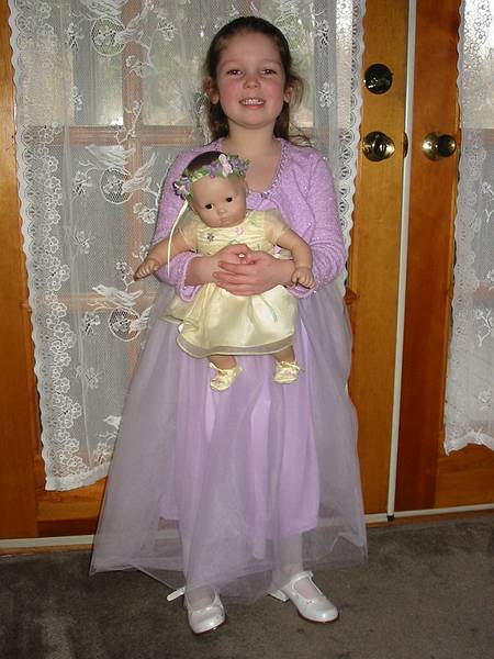 March 31, 2002 - Easter dinner at Paul and Norma's in Tewksbury, Massachusetts.<br />Kylie in her Easter dress.