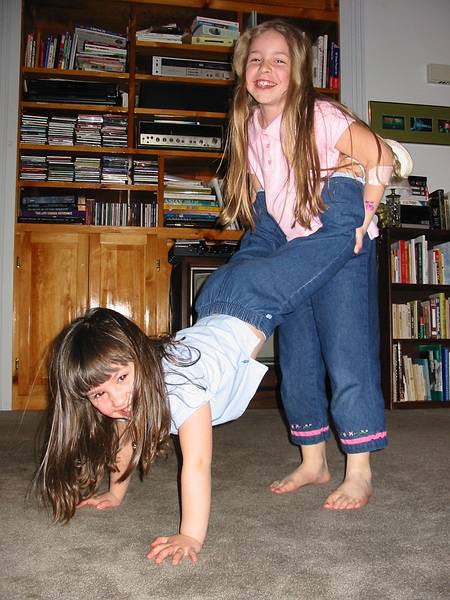 March 31, 2002 - Easter dinner at Paul and Norma's in Tewksbury, Massachusetts.<br />Arianna and Marissa.