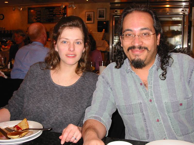 April 7, 2002 - Joseph's Restaurant in Bradford, Massachusetts.<br />Holly and Carl.