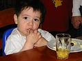 April 25, 2002 - Merrimac, Massachusetts.<br />Gujon (Eric's and Inga's son) at breakfast.