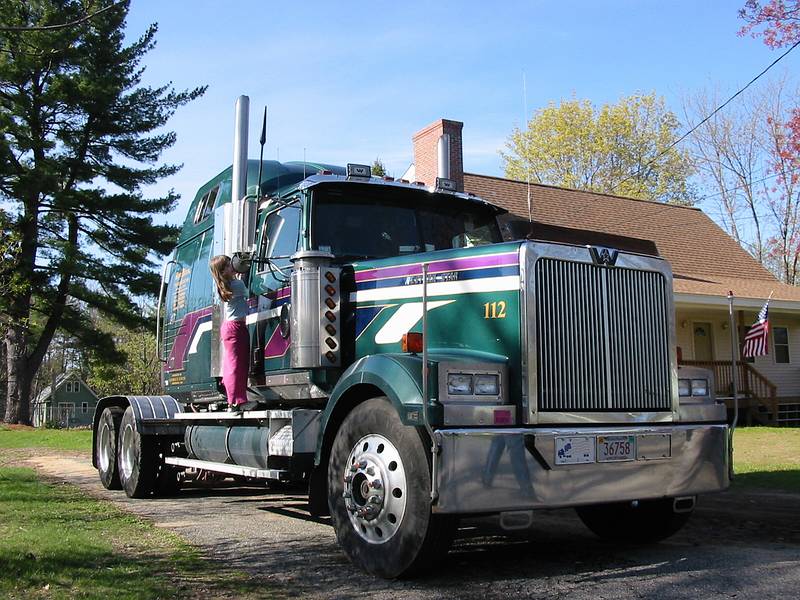 April 25, 2002 - At the Goulds' on Abbott Street, Merrimac, Massachusetts.<br />George Gould's tractor and Dagbjrt.
