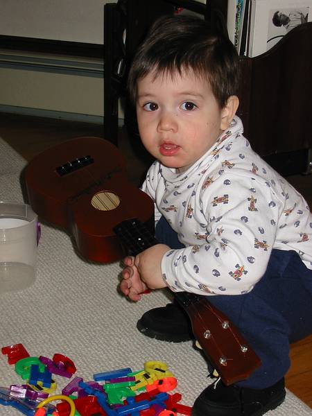 April 25, 2002 - Merrimac, Massachusetts.<br />Gujon in the living room.