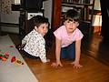 April 25, 2002 - Merrimac, Massachusetts.<br />Gujon and Arianna in the living room.