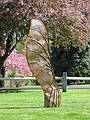 May 4, 2002 - Bradford Common, Bradford, MA.<br />Outdoor sculpture exhibit.<br />Joyce's steel maple seed sculpture (Perception3 - awarded best in show).