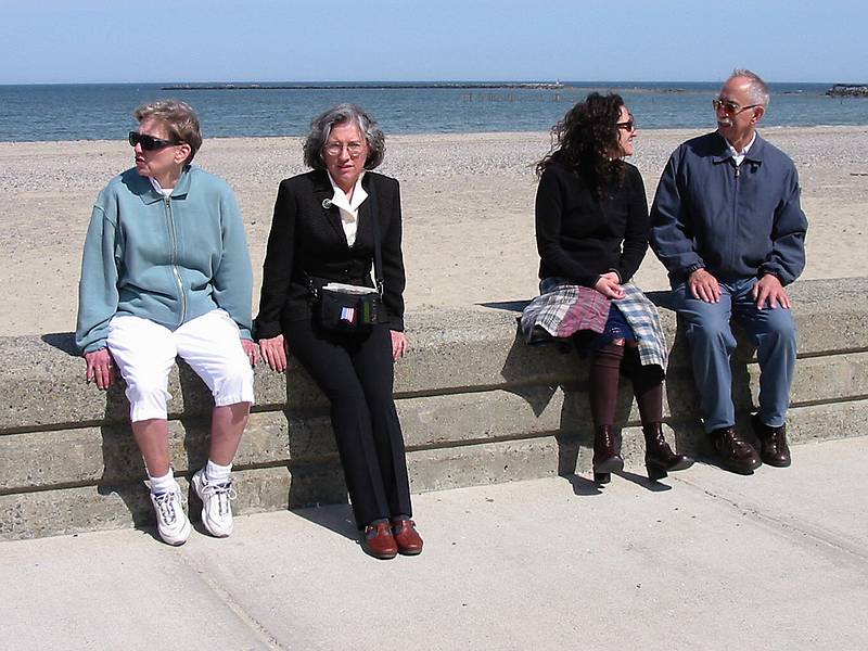 May 5, 2002 - Along Revere Beach Boulevard, Revere, Massachusetts.<br />Ronnie's 65th birthday celebration.<br />Jackie, Joyce, Ilana, and Ronnie.
