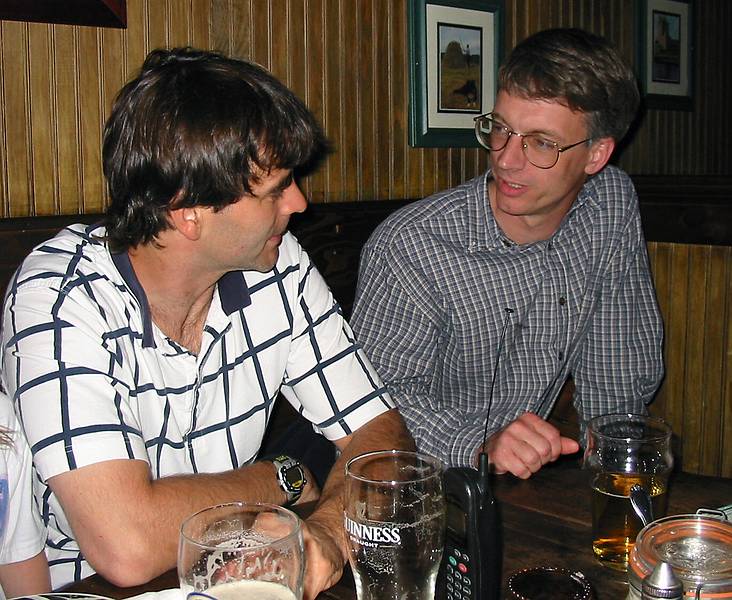 May 8, 2002 - The Peddler's Daughter Pub in Haverhill, MA.<br />Ex Micro BandWidth Manager (Bell Labs project) team member gathering.<br />Kurt and Tim.