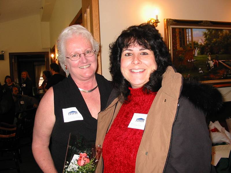 May 18, 2002 - Meddlesex Community College, Bedford, Massachusetts.<br />Claire Spellman's retirement reception.<br />Claire and colleague/student.