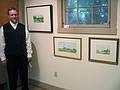 May 19, 2002 - Wentworth-Coolidge Mansion, Portsmouth, NH.<br />Ron Jones and his watercolors.