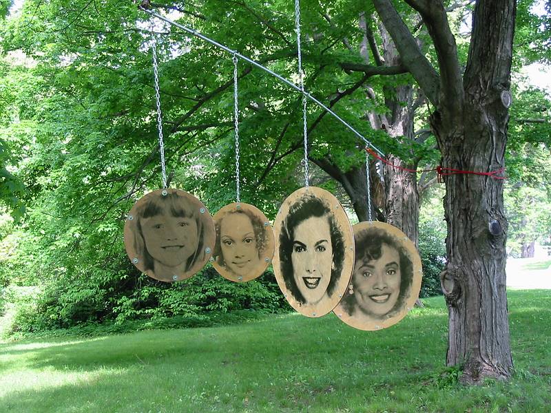 June 2, 2002 - Maudslay State Park, Newburyport, Massachusetts.<br />Outdoor sculpture exhibit picture taking (for the catalog) day.<br />Richard Lewis, Jill Person, & Jon Tadiello's "The American Family".