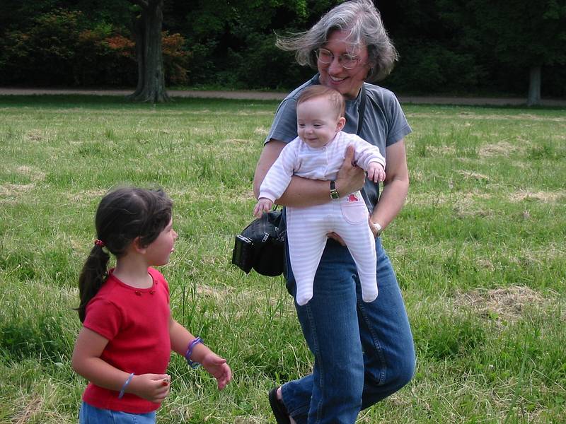 June 9, 2002 - Maudslay State Park, Newburyport, Massachusetts.<br />Carl's and Egils' birthday celebration.<br />Arianna and Joyce carrying Miranda.