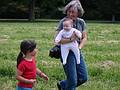 June 9, 2002 - Maudslay State Park, Newburyport, Massachusetts.<br />Carl's and Egils' birthday celebration.<br />Arianna and Joyce carrying Miranda.
