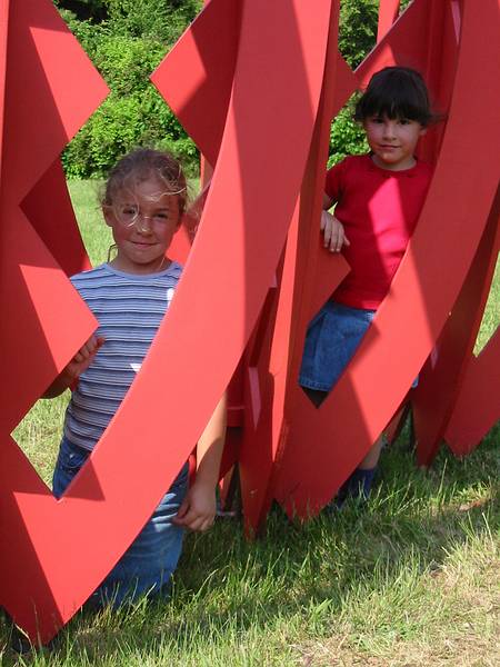 June 9, 2002 - Maudslay State Park, Newburyport, Massachusetts.<br />Carl's and Egils' birthday celebration.<br />Marissa and Arianna in David Davies' "Pods".