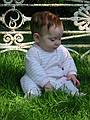 June 9, 2002 - Maudslay State Park, Newburyport, Massachusetts.<br />Carl's and Egils' birthday celebration.<br />Miranda on Debra LaChance's "Garden Bed".