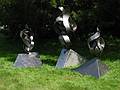 June 17, 2002 - Moses-Kent House Museum, Exeter, New Hampshire.<br />Outdoor sculpture exhibit.<br />Joyce's sculpture "Kinetic Forces Uplifted".