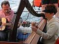 June 21, 2002 - Catamaran evening cruise on the Merrimack River, Newburyport, Massachusetts.<br />The Iris music musicians.
