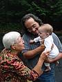 July 28, 2002 - At Carl and Holly's in Ringe, New Hampshire.<br />Marie, Carl, and Miranda.