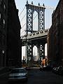 July 4, 2002 - New York, New York.<br />The Brooklyn end of the Manhattan Bridge.