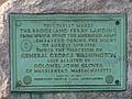 July 4, 2002 - New York, New York.<br />Plaque at the Brooklyn end of the Brooklyn Bridge.