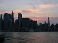 July 4, 2002 - New York, New York.<br />Pier 17 and lower Manhattan from the foot of the Brooklyn Bridge on the Brooklyn side.