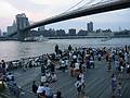 July 4, 2002 - New York, New York.<br />Brooklyn Bridge as seen from the Brooklyn side.