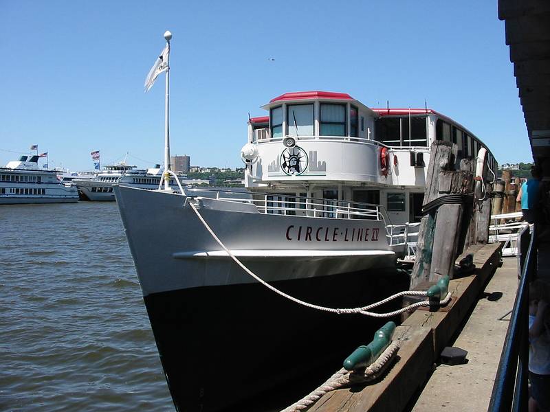 July 5, 2002 - New York, New York.<br />Our Circle Line tour boat at W 42nd Street and 12th Avenue.