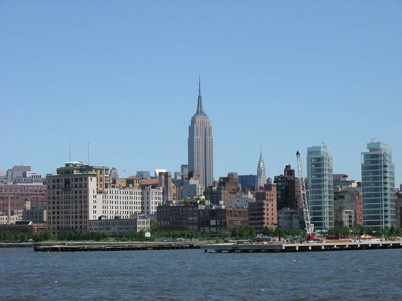 July 5, 2002 - New York, New York.<br />The Empire State Building and the top of the Chrysler building in the distance.