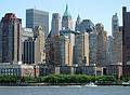 July 5, 2002 - New York, New York.<br />Lower Manhattan seen from the Hudson River.