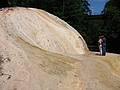July 11, 2002 - Saratoga Springs, New York.<br />Baiba and Joyce admiring the big mineral mound created from a spring atop it.