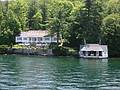 July 12, 2002 - Lake Goerge, New York.<br />A house and its boat house.