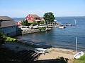 July 12, 2002 - Essex, New York.<br />Old Dock Restaurant on Lake Champlain..