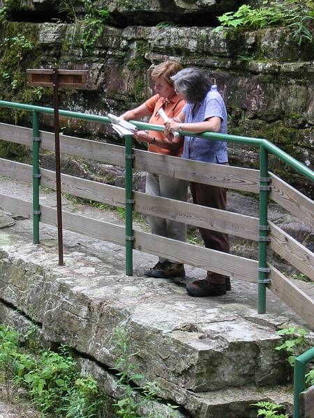 July 13, 2002 - AuSable, New York.<br />Baiba and Joyce in the AuSable Chasm.