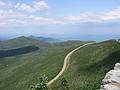 July 13, 2002 - Whiteface Mountain in the Adirondacks, New York.<br />View NE along ridge and road up the mountain from end of road.