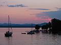 July 13, 2002 - Ferry landing at Charlotte, Vermont.<br />Lake Champlain and the Adirondack mountains.